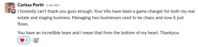 Carissa Porth testimonial